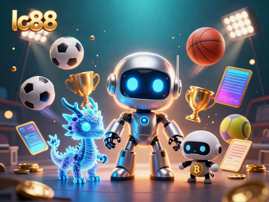 Experience thrilling moments at lc88 with a dynamic sci-fi casino scene featuring vibrant 3D elements.