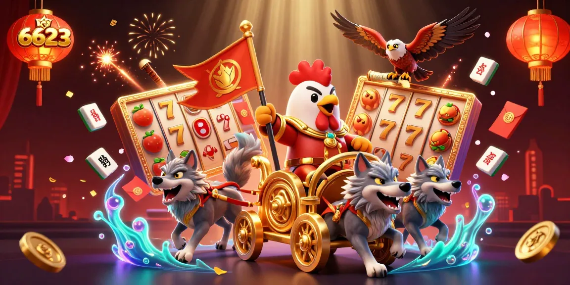 Engage in thrilling gameplay with 6623's vibrant casino atmosphere full of dynamic elements.